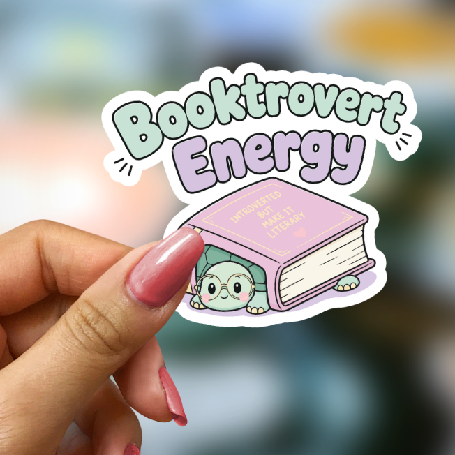 Bookish Vinyl Holographic Sticker - Booktrovert Energy