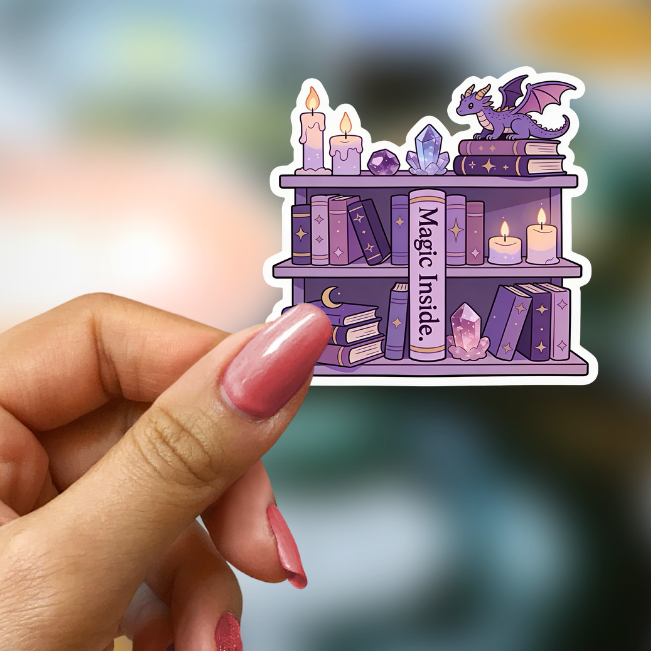 Bookish Vinyl Holographic Sticker - Magic Inside