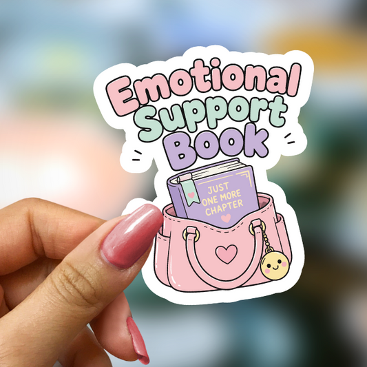 Bookish Vinyl Holographic Sticker - Emotional Support Book