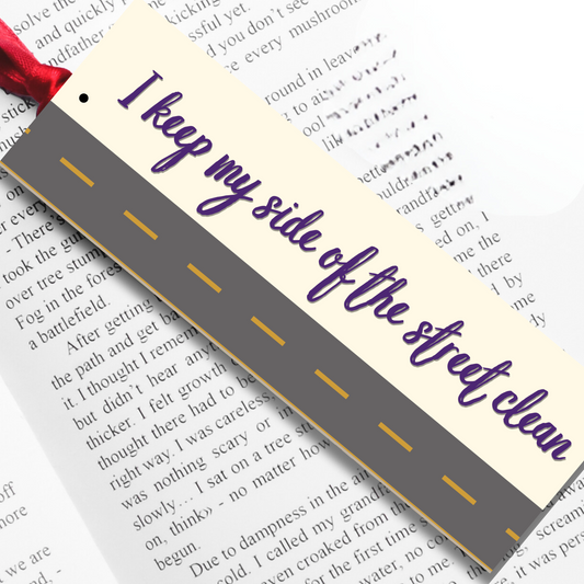 Taylor Swift Affirmation Lyrics Bookmark - 'I keep my side of the street clean'