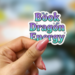 Bookish Vinyl Holographic Sticker - Book Dragon Energy
