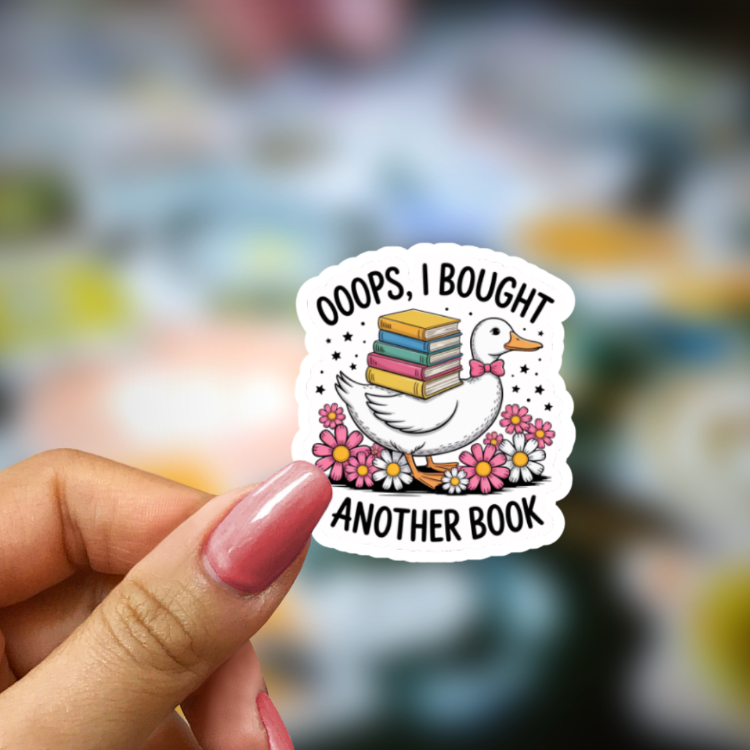Bookish Vinyl Holographic Sticker -  Ooops, I bought another book