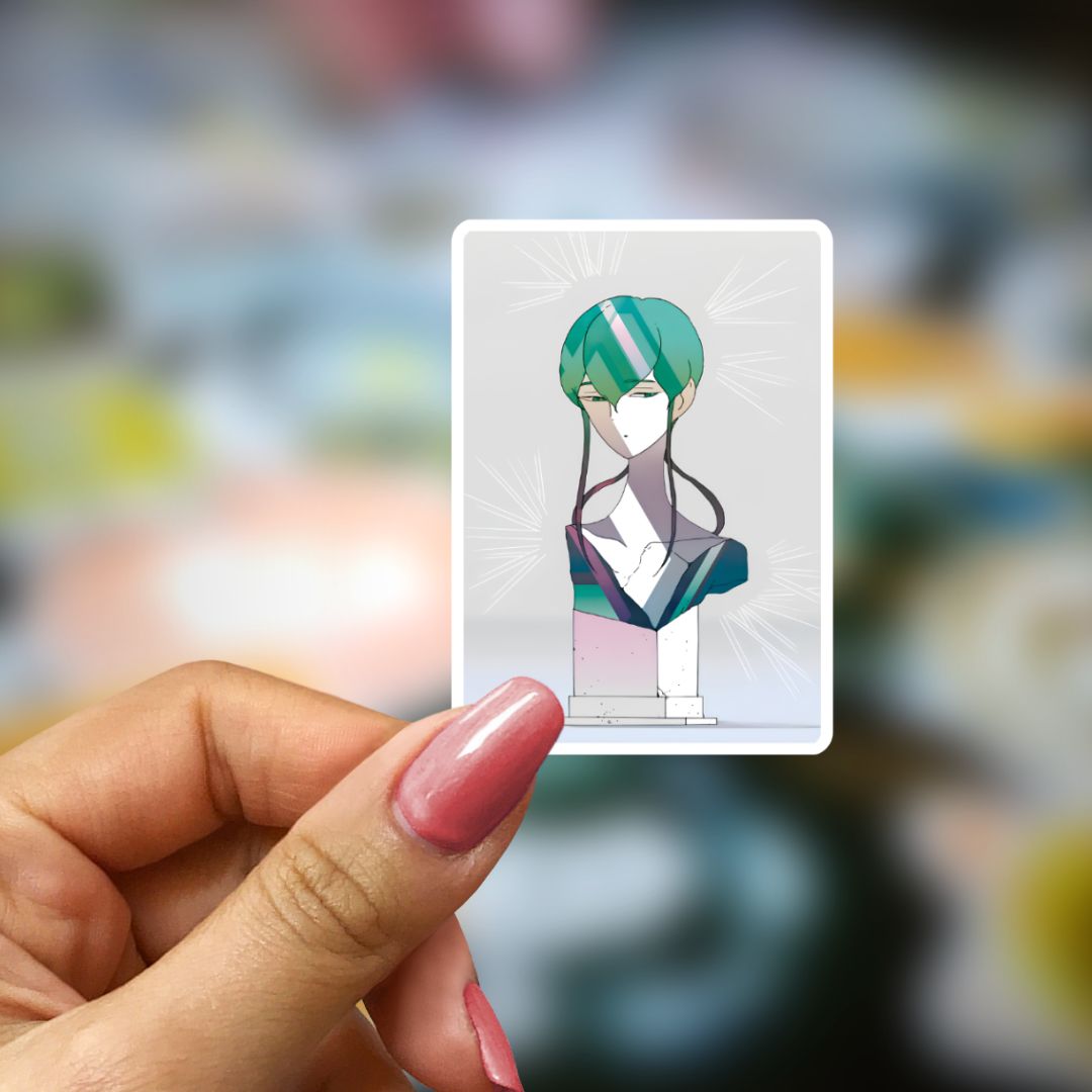 Bookish Vinyl Holographic Sticker - Manga - Houseki no Kuni - Statue Art Bust - Jade