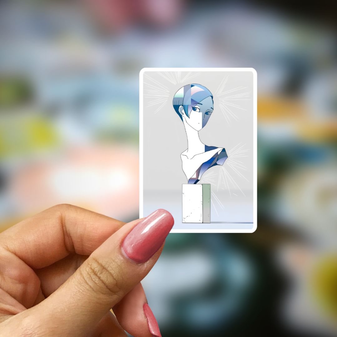 Bookish Vinyl Holographic Sticker - Manga - Houseki no Kuni - Statue Art Bust - Benitoite