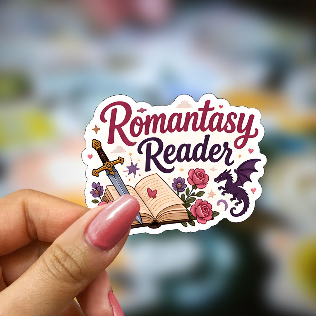 Bookish Vinyl Holographic Sticker - Romantasy Reader