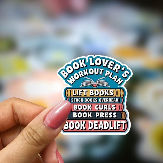 Bookish Vinyl Holographic Sticker - Book Lover's Workout Plan