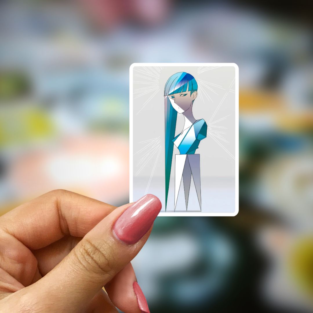 Bookish Vinyl Holographic Sticker - Manga - Houseki no Kuni - Statue Art Bust - Hemimorphite