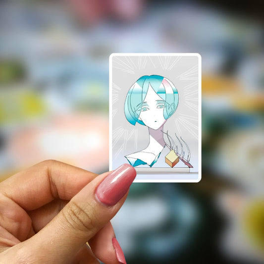 Bookish Vinyl Holographic Sticker - Manga - Houseki no Kuni - Statue Art Bust - Phosphophyllite