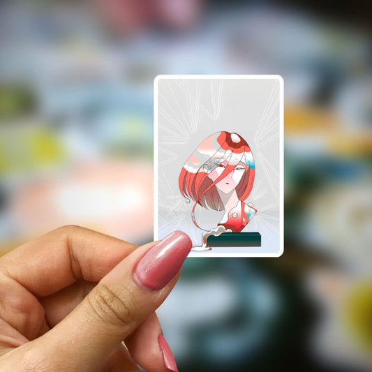 Bookish Vinyl Holographic Sticker - Manga - Houseki no Kuni - Statue Art Bust - Cinnabar