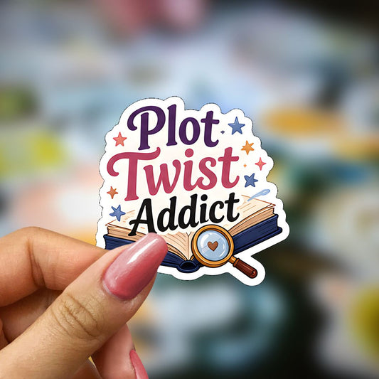 Bookish Vinyl Holographic Sticker - Plot Twist Addict