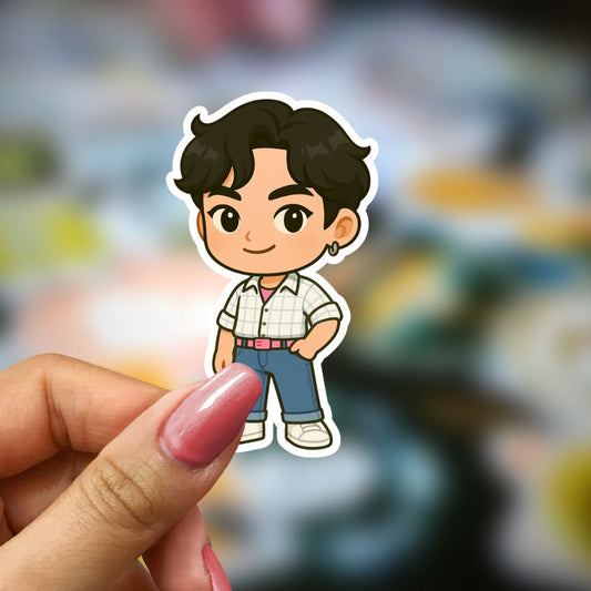 Bookish Vinyl Holographic Sticker - Kpop Demon Huntrix - Jinu