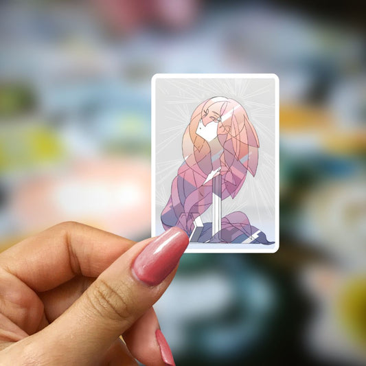 Bookish Vinyl Holographic Sticker - Manga - Houseki no Kuni - Statue Art Bust - Morganite