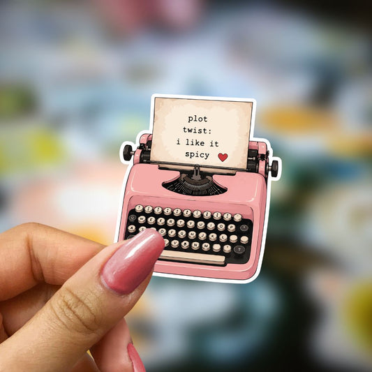 Bookish Vinyl Holographic Sticker - I Like it Spicy Typewriter