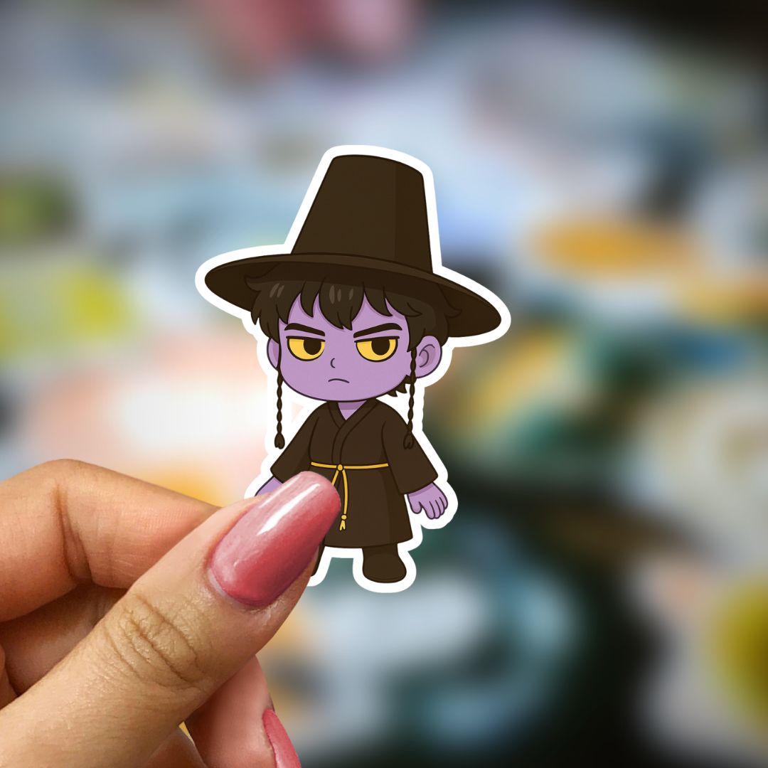 Bookish Vinyl Holographic Sticker - Kpop Demon Huntrix - Demon Jinu
