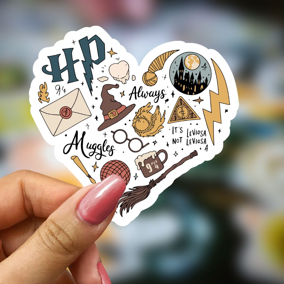 Bookish Vinyl Holographic Sticker - Harry Potter Magical Wizards Heart