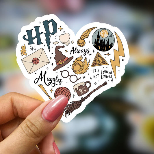Bookish Vinyl Holographic Sticker - Harry Potter Magical Wizards Heart