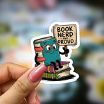 Bookish Vinyl Holographic Sticker - Book Nerd and Proud