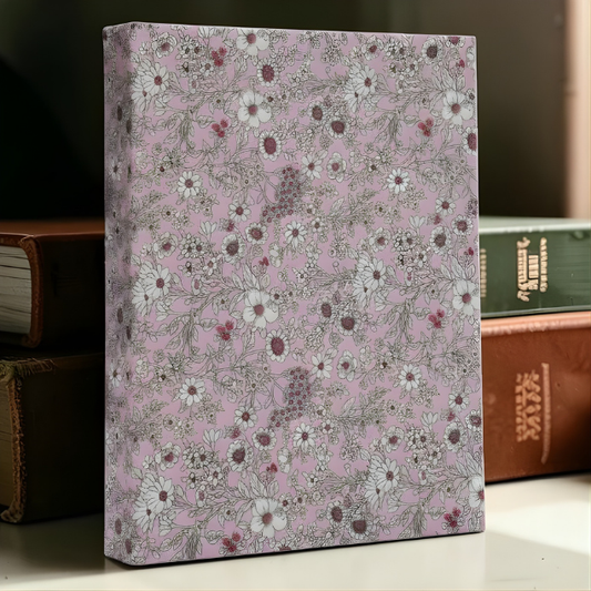 Pink Floral Floral Fabric Dust Jacket — Protect Your Books in Style