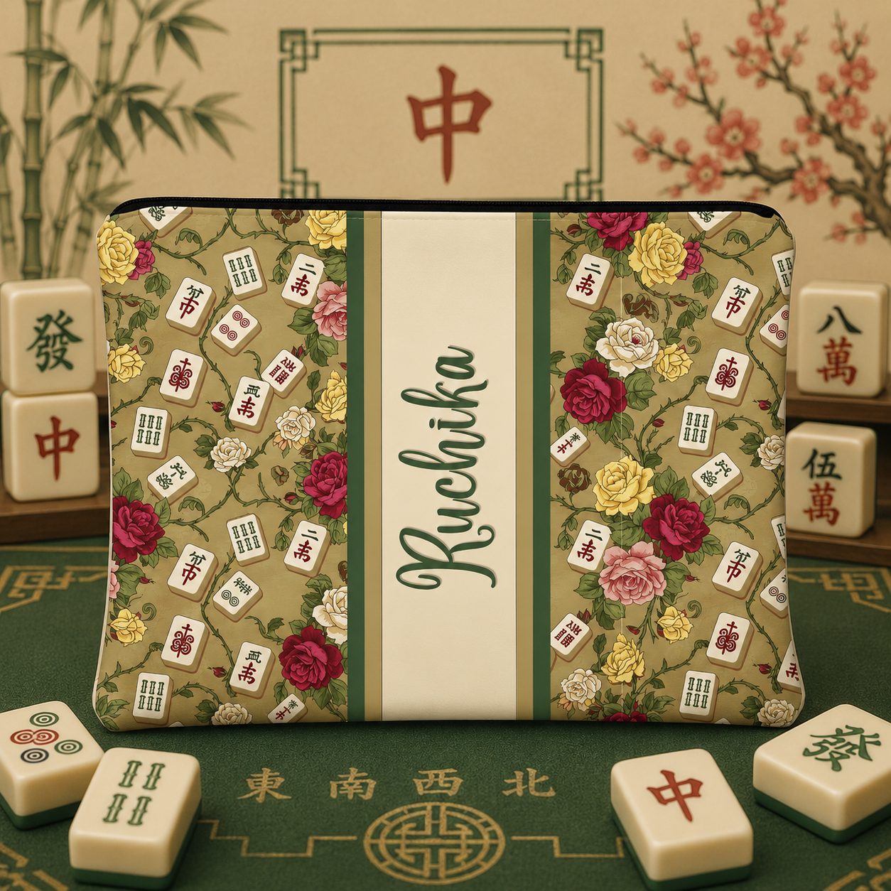 Personalised Mahjong Zipper Pouch