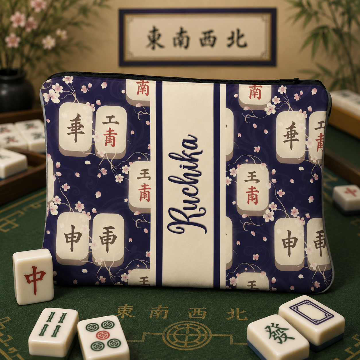 Personalised Mahjong Zipper Pouch