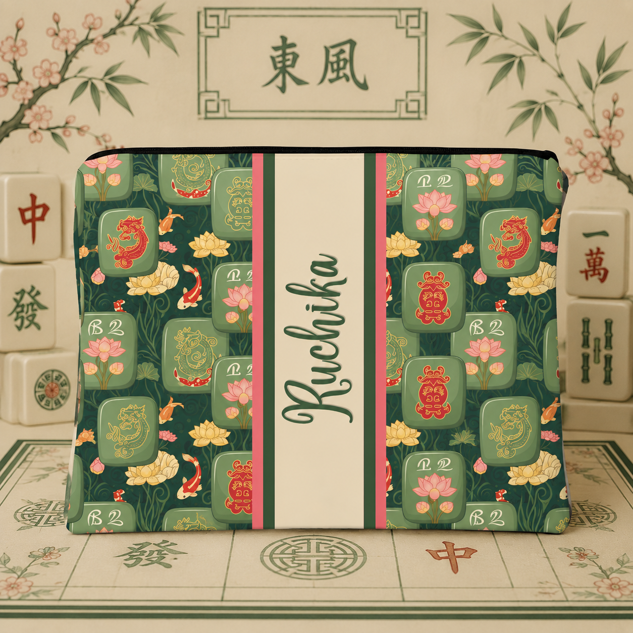 Personalised Mahjong Zipper Pouch
