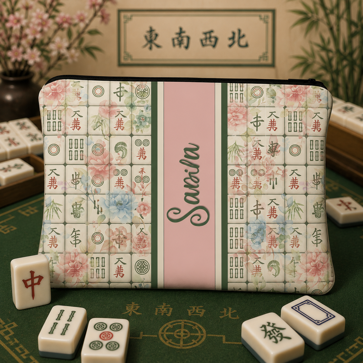Personalised Mahjong Zipper Pouch