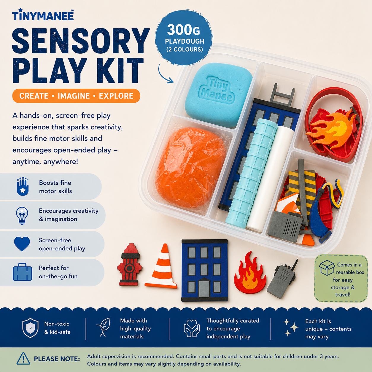 Fire Station - TinyManee Sensory Play Kit