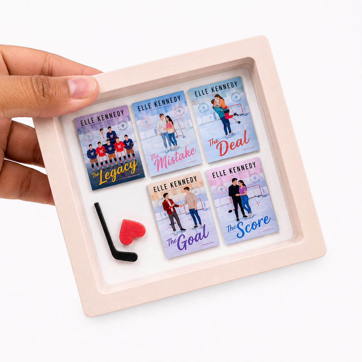 Off Campus Gift Set - Miniature Books & Display Frame - Peach