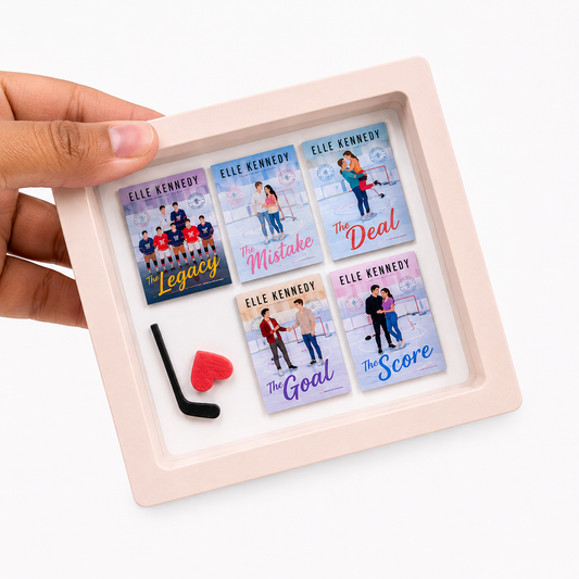 Off Campus Gift Set - Miniature Books & Display Frame - Peach