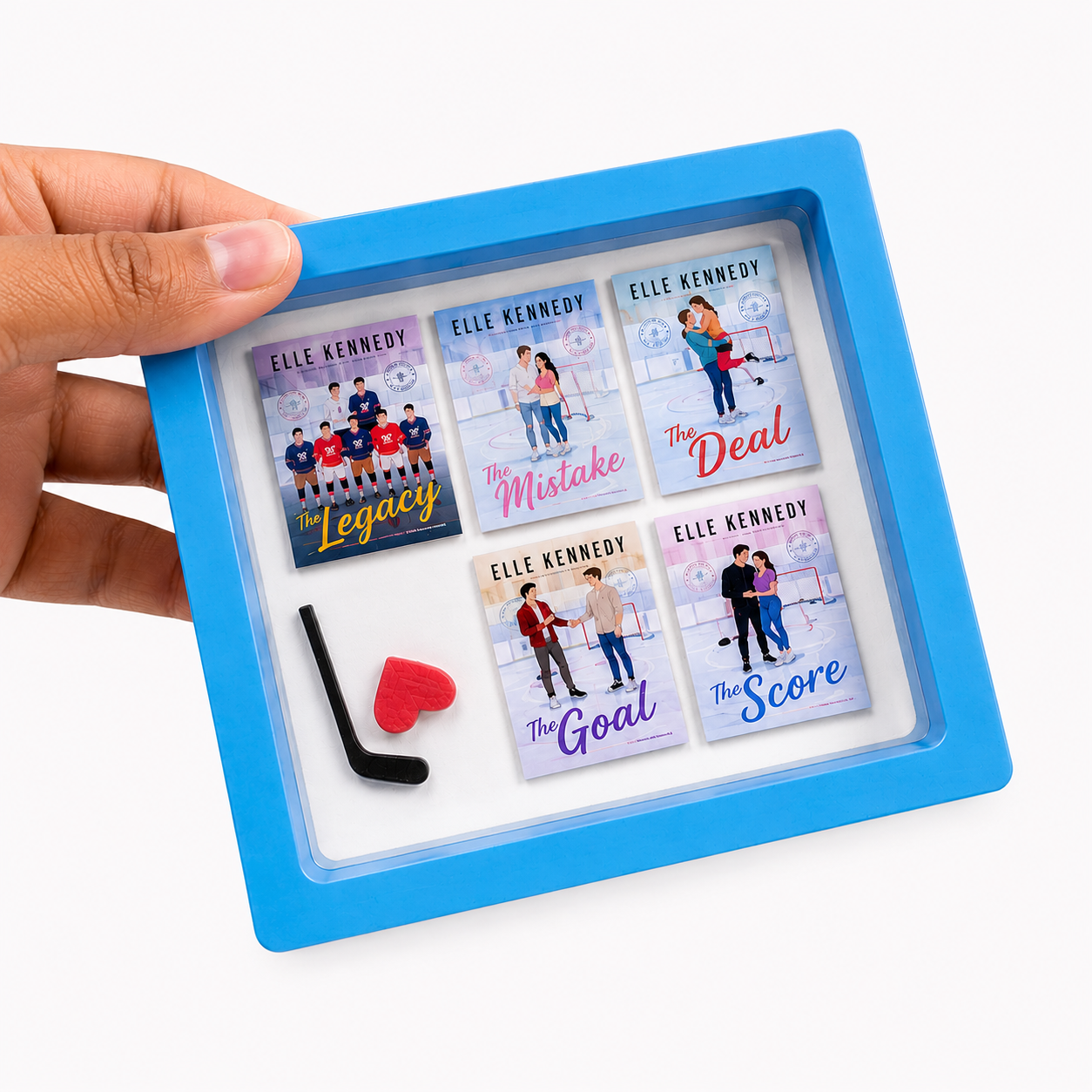 Off Campus Gift Set - Miniature Books & Display Frame - Blue