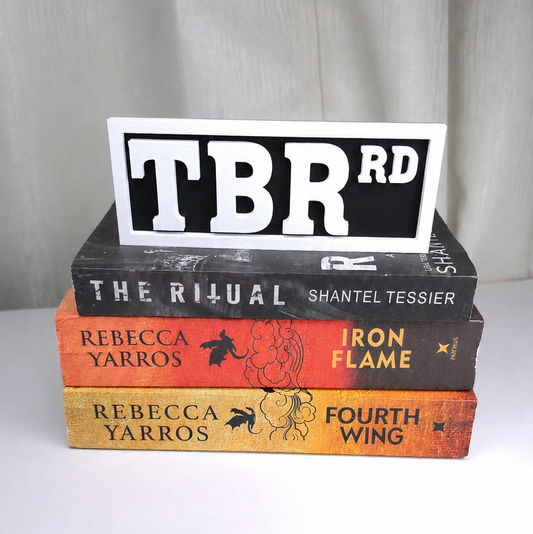 TBR Rd Library Bookshelf Sign - Black