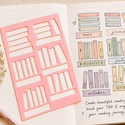 Book Tracker, Weekly Monthly  Journal Stencils, Planner Stencils
