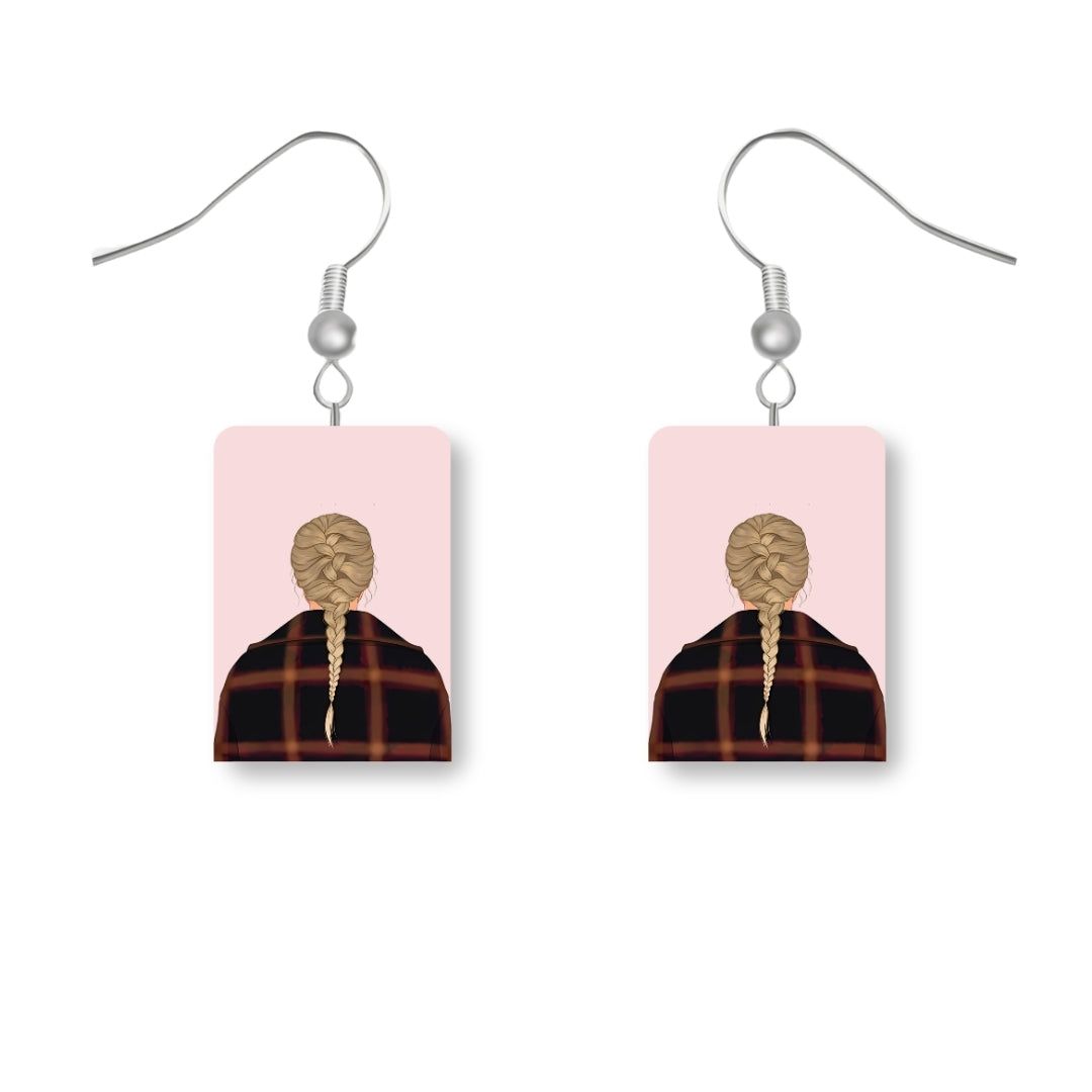 Taylor Swift Inspired Dangle Earrings -  Evermore Plaid