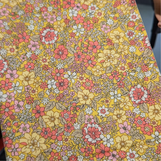 Yellow Floral Fabric Dust Jacket — Protect Your Books in Style