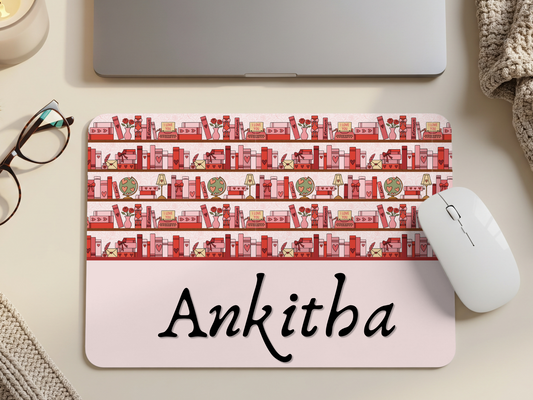 Personalised Sweetheart Bookshelf Mouse Pad