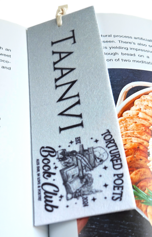 Taylor Swift Inspired Felt Bookmark - Personalised - Tortured Poets Book Club