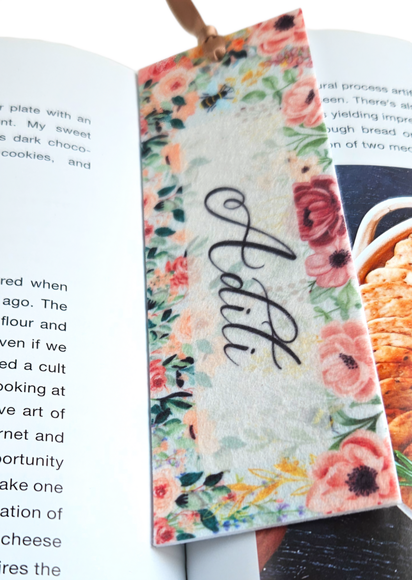 Floral Inspired Felt Bookmark - Personalised