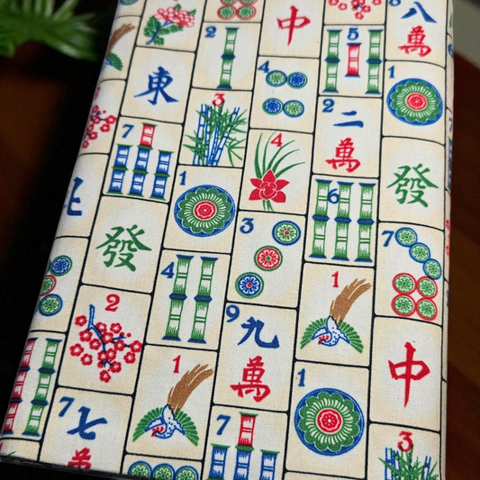 Mahjong Fabric Dust Jacket — Protect Your Books in Style