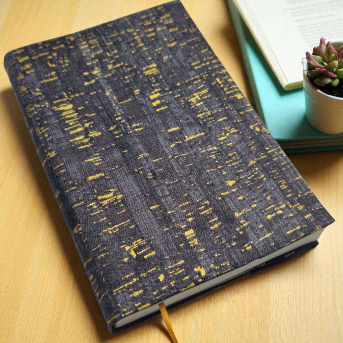Black with Gold Accents Fabric Dust Jacket — Protect Your Books in Style