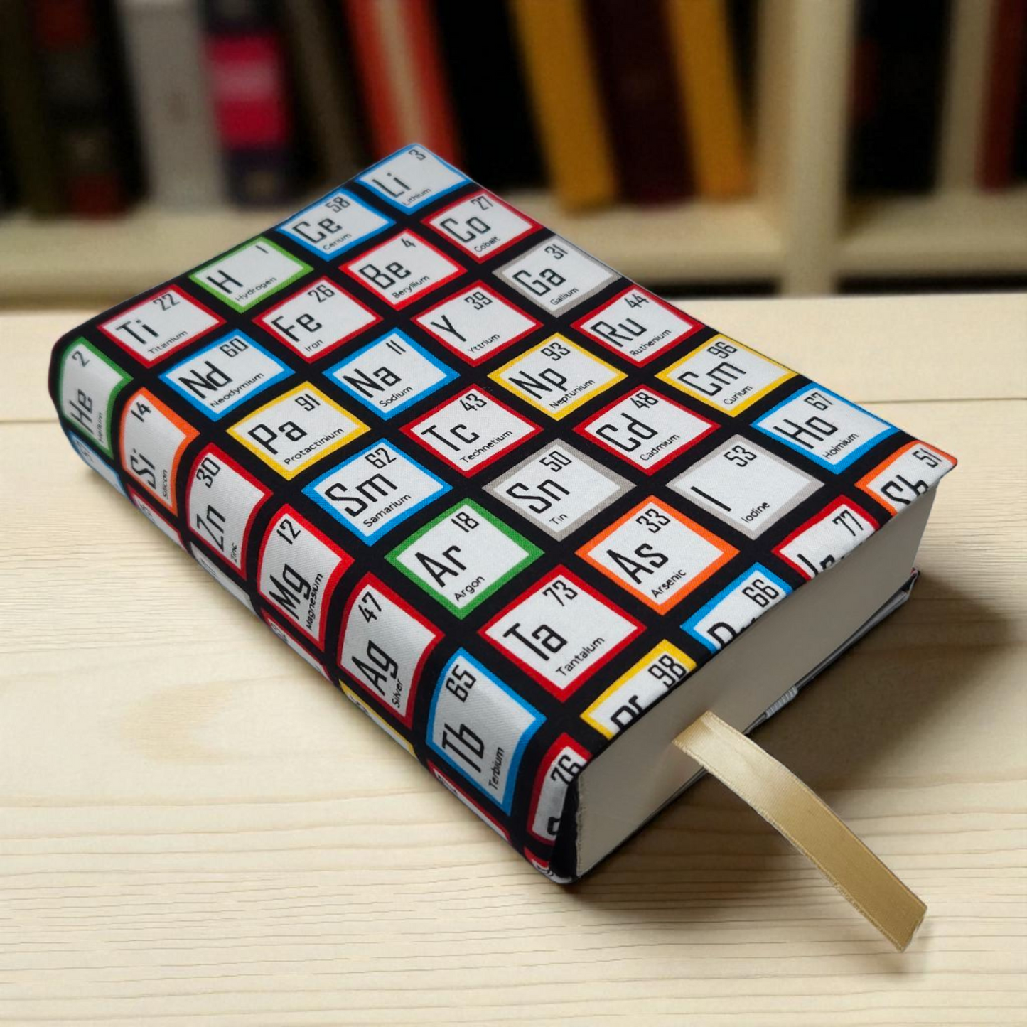 Periodic Table Fabric Dust Jacket — Protect Your Books in Style