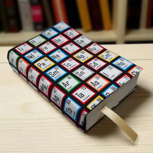 Periodic Table Fabric Dust Jacket — Protect Your Books in Style