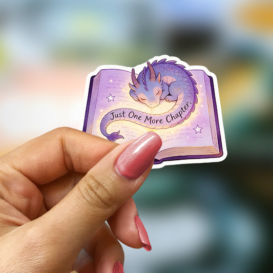Bookish Vinyl Holographic Sticker - Sleeping Dragon Just one Chapter