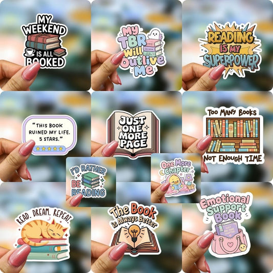 Sticker Pack - Bookish Holographic Vinyl – 11 Stickers for the Price of 10!