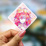 Bookish Vinyl Holographic Sticker - Manga Padparadscha geometric stained-glass