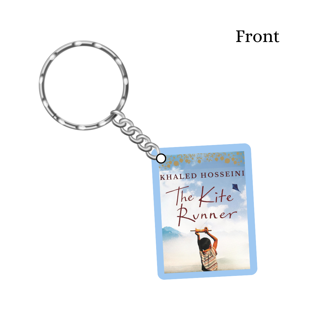 Bookcover Keychain with Quote - The Kite Runner - For you, a thousand times over - Khaled Hosseini