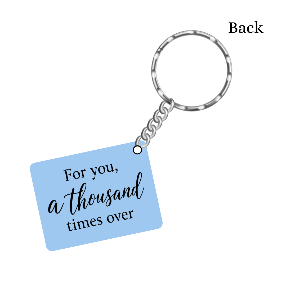Bookcover Keychain with Quote - The Kite Runner - For you, a thousand times over - Khaled Hosseini