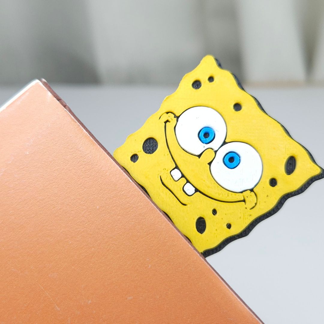 Personalised SpongeBob Bookmark | Custom Name Cartoon Bookmark | Cute Gift for Readers