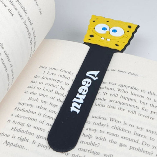 Personalised SpongeBob Bookmark | Custom Name Cartoon Bookmark | Cute Gift for Readers