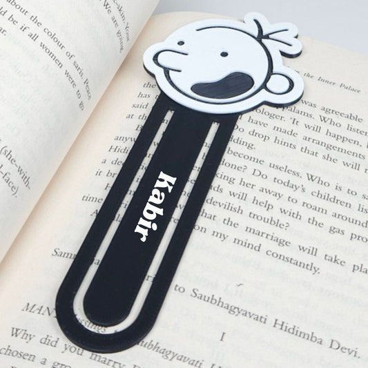 Personalised Diary of a Wimpy Kid Bookmark | Custom Name Cartoon Bookmark | Cute Gift for Readers | Greg Heffley -  Mouth Open