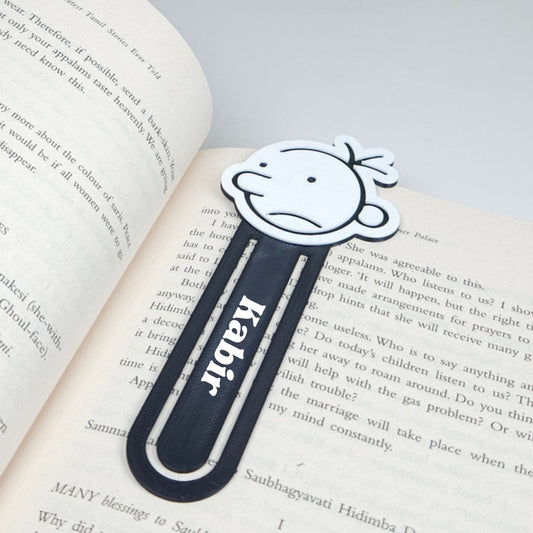 Personalised Diary of a Wimpy Kid Bookmark | Custom Name Cartoon Bookmark | Cute Gift for Readers | Greg Heffley -  Sad